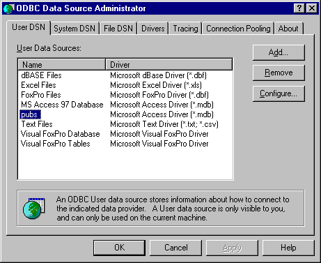 ODBC manager